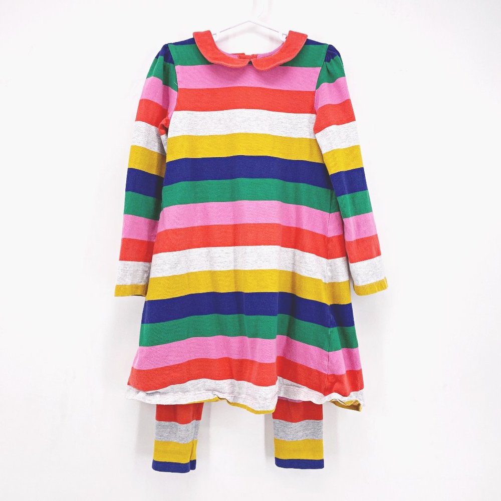 Girls' Mini Boden Striped Rainbow dress Sz 7-8
